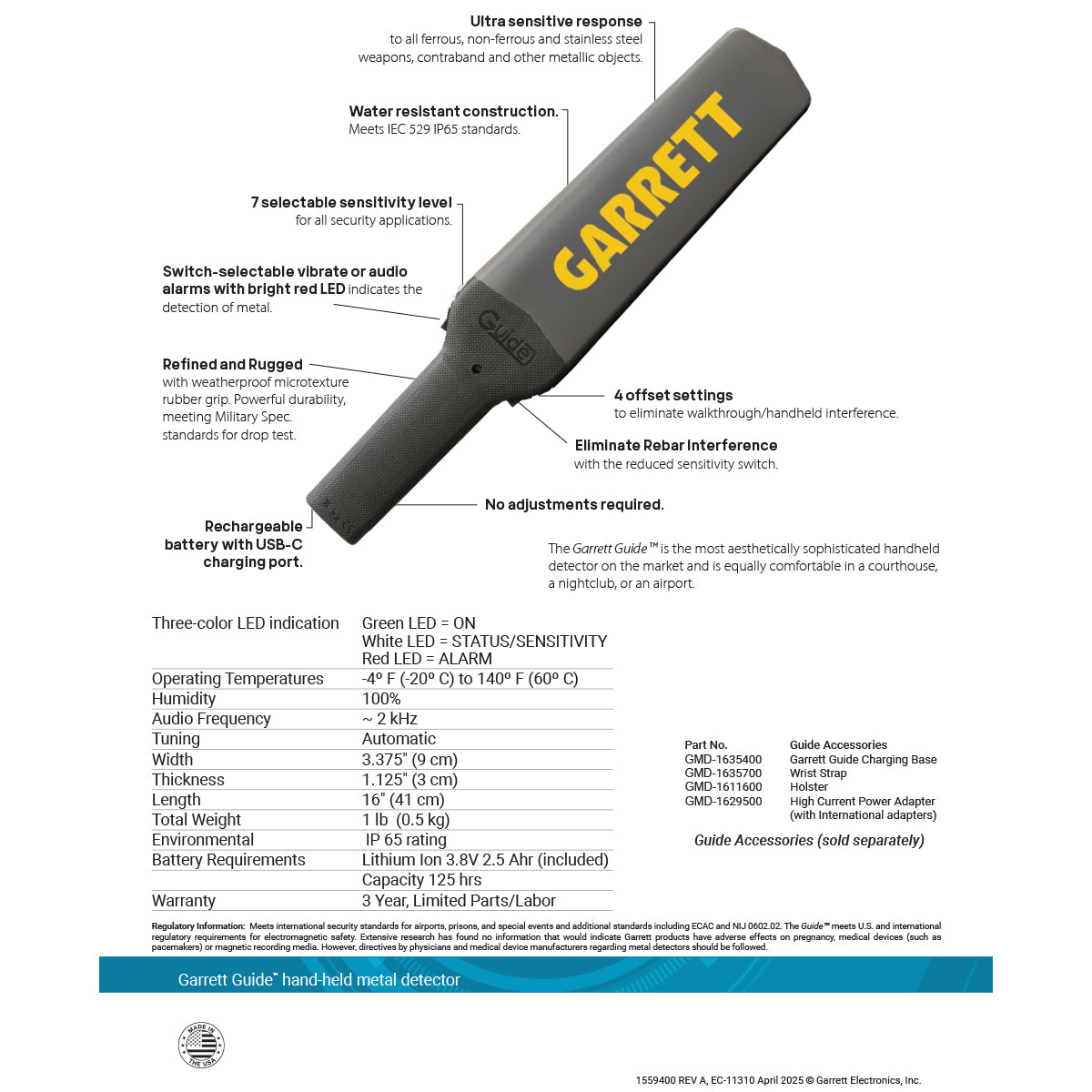 Garrett Guide with Charging Base Kit