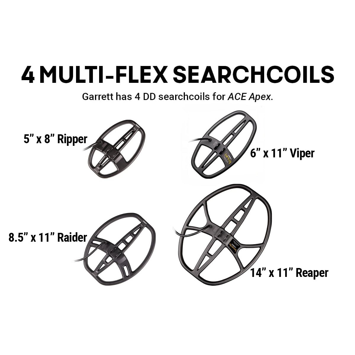 Garrett ACE APEX 8.5" x 11" Coil Wireless Package