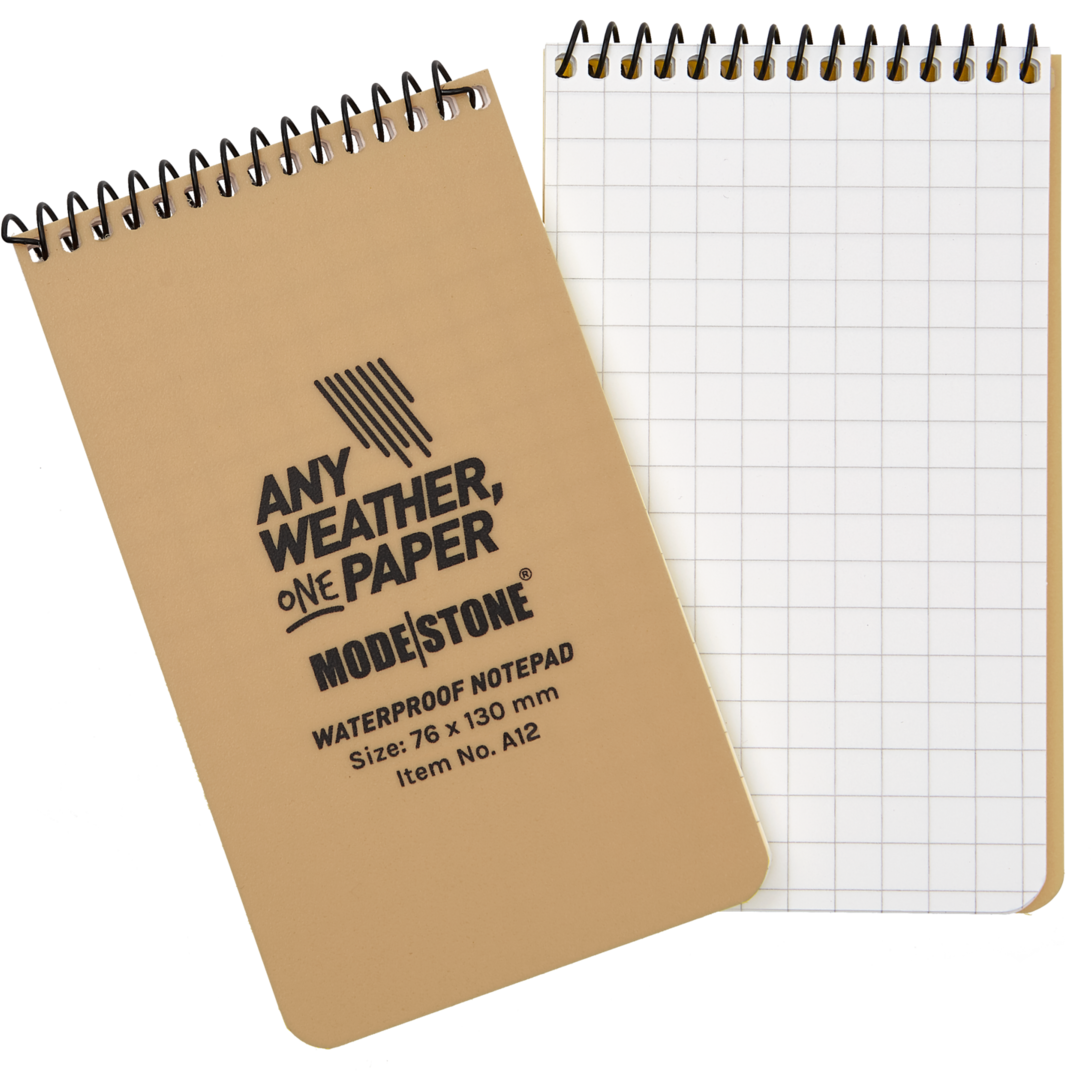 Modestone A12 Top Spiral Notepad 76x130mm- 50 sheets - TAN