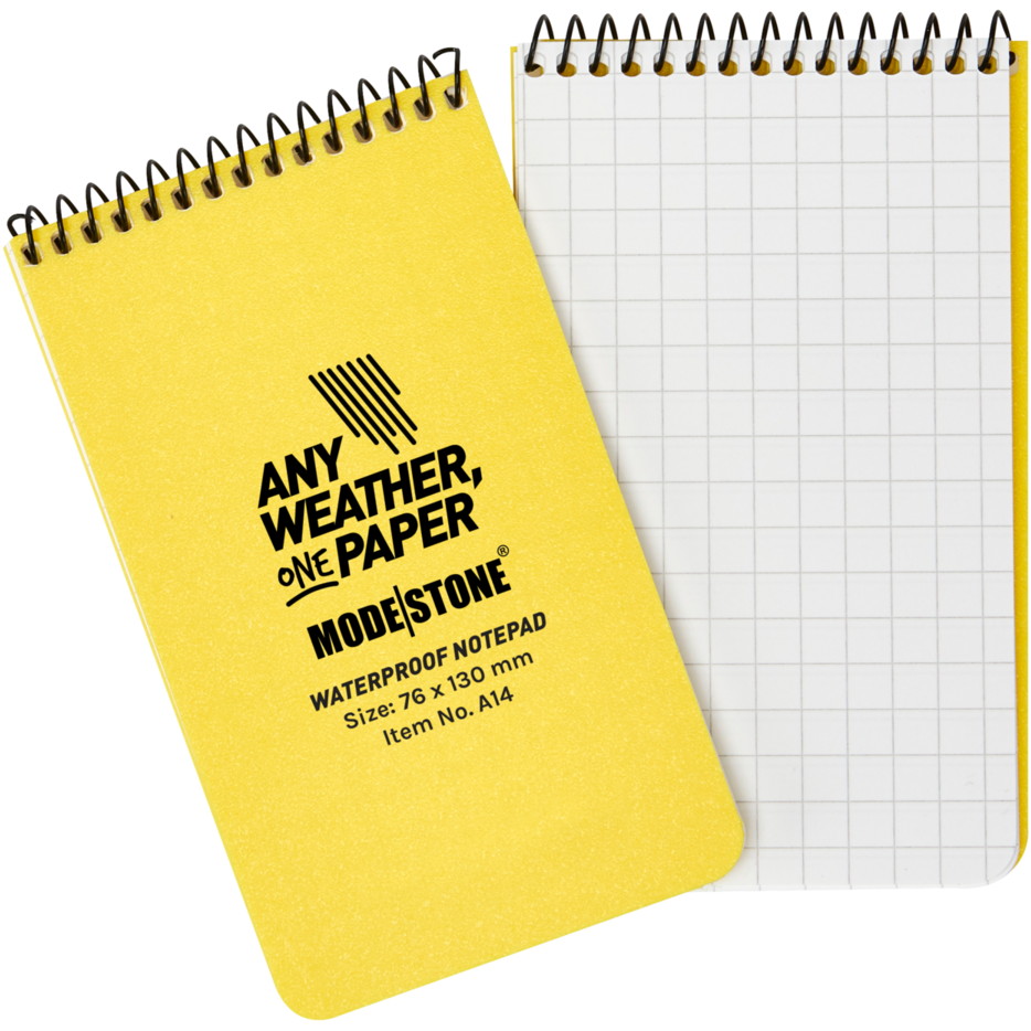 Modestone A14 Top Spiral Notepad 76x130mm- 50 sheets - YELLOW