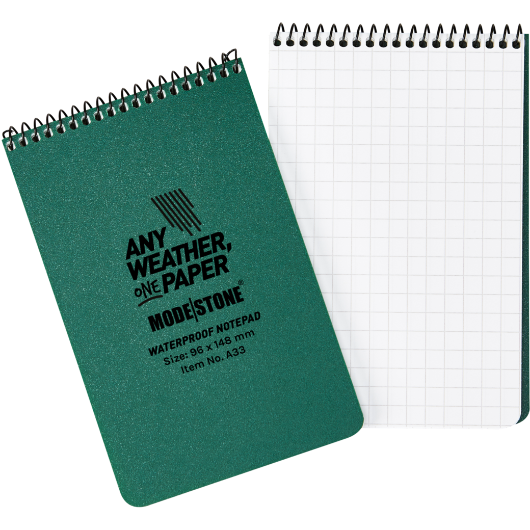 Modestone A33 Top Spiral Notepad 96x148mm- 50 sheets - GREEN