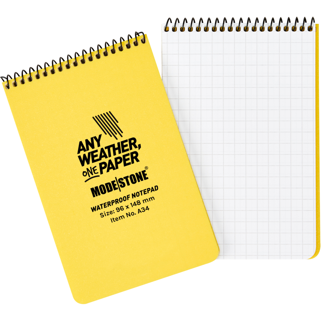 Modestone A34 Top Spiral Notepad 96x146mm- 50 sheets - YELLOW