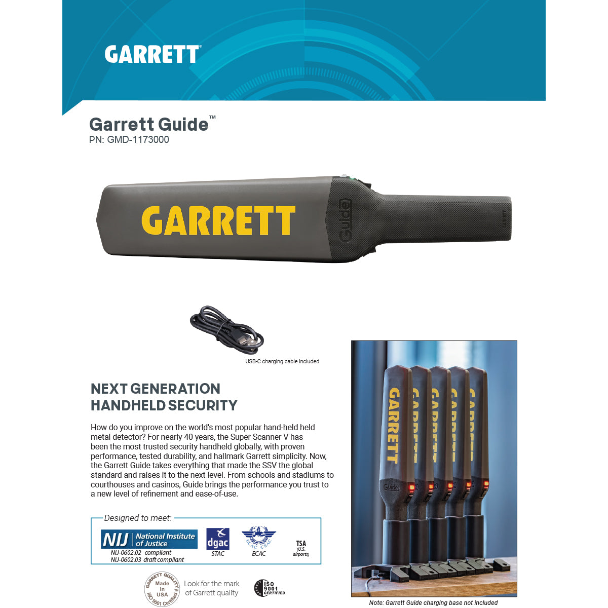 Garrett Guide with Charging Base Kit