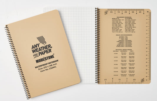 Modestone C52MIL Side Spiral Notepad A5, 148x210mm, 50 sheets, TAN   (NSN: 7530-58-001-4066)