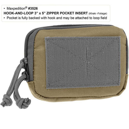 Maxpedition Hook & Loop 3" x 5" Zipper Pocket (Khaki-Foliage)