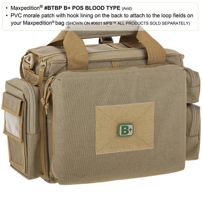Maxpedition B+ Blood Type Morale Patch (Arid)