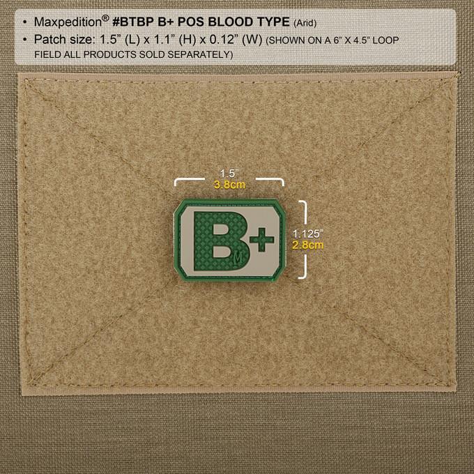 Maxpedition B+ Blood Type Morale Patch (Arid)