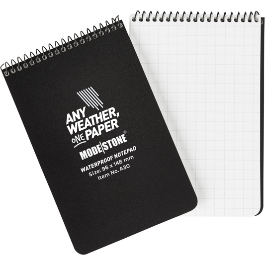 Modestone A30 Top Spiral Notepad 96x146mm- 50 sheets - BLACK